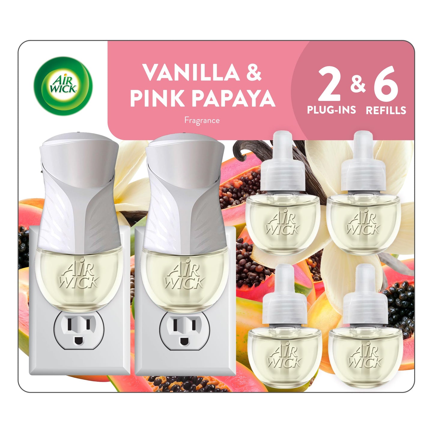 Pink Papaya Vanilla Plug In Air Freshener Essential Oil Refill