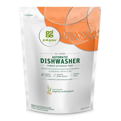 Natural Dishwasher Pods Enzyme Plant Based Tangerine Lemongrass