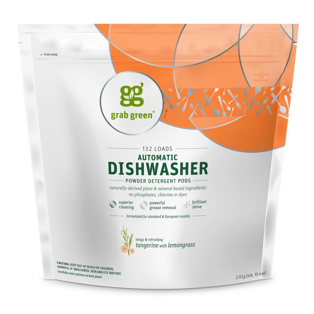 Natural Dishwasher Pods Enzyme Plant Based Tangerine Lemongrass