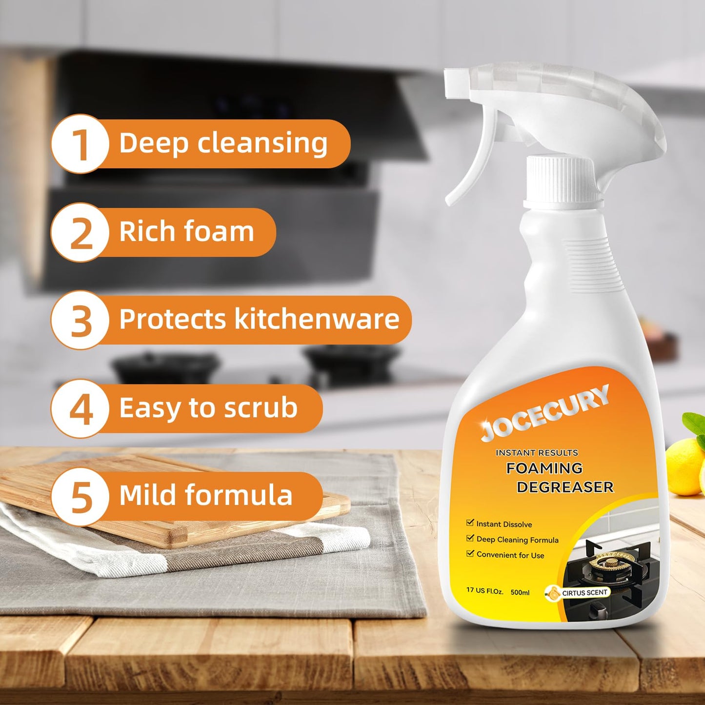 Kitchen Foam Grease Cleaner Multipurpose Spray 500ml No Rinse
