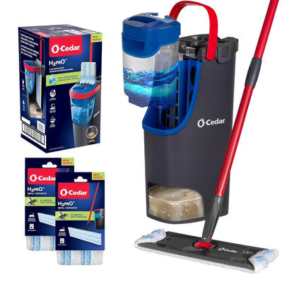 Dual Tank Spray Mop System Reusable Microfiber 3 Refills