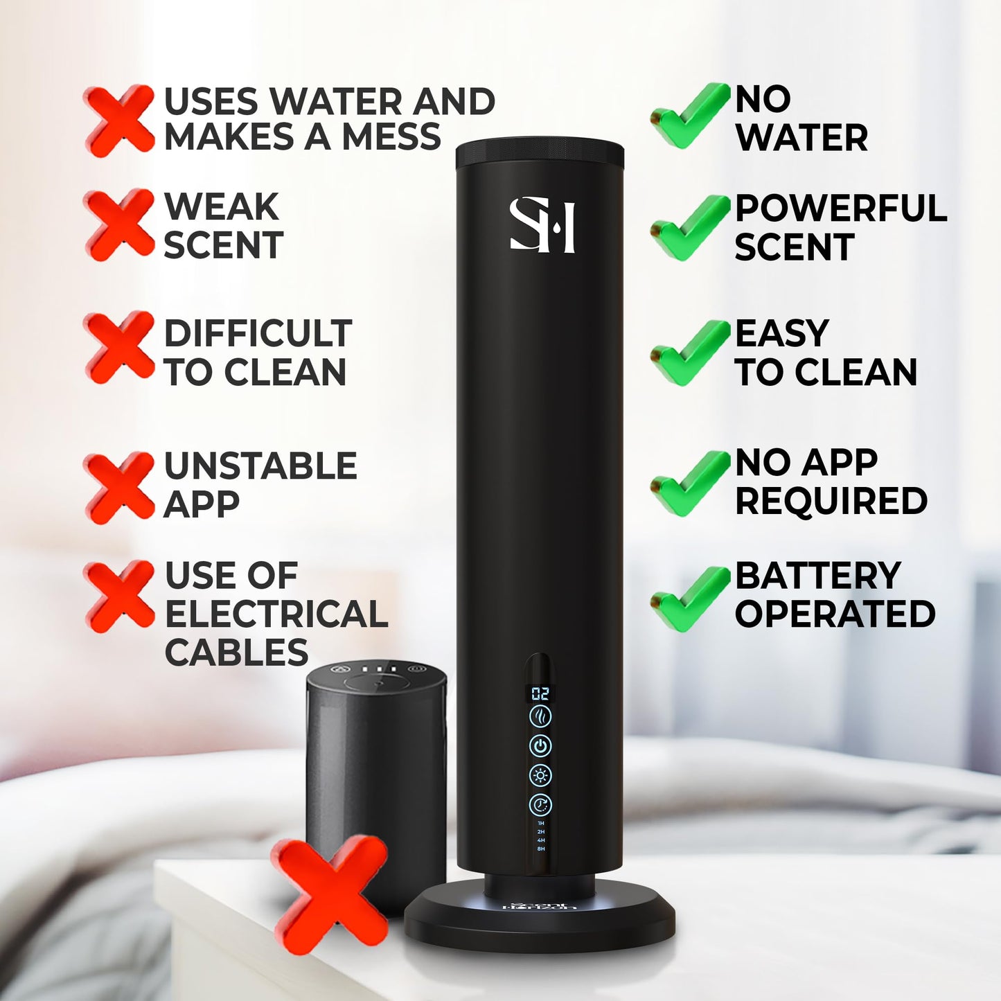 Waterless Hotel Scent Diffuser Tower Luxury Home Set
