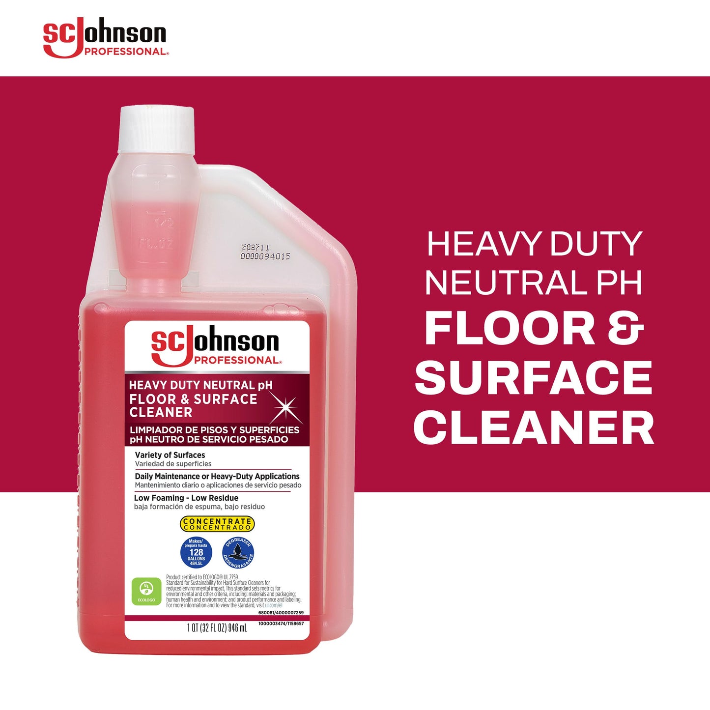 Neutral pH Floor Surface Cleaner Concentrate Heavy Duty Professional