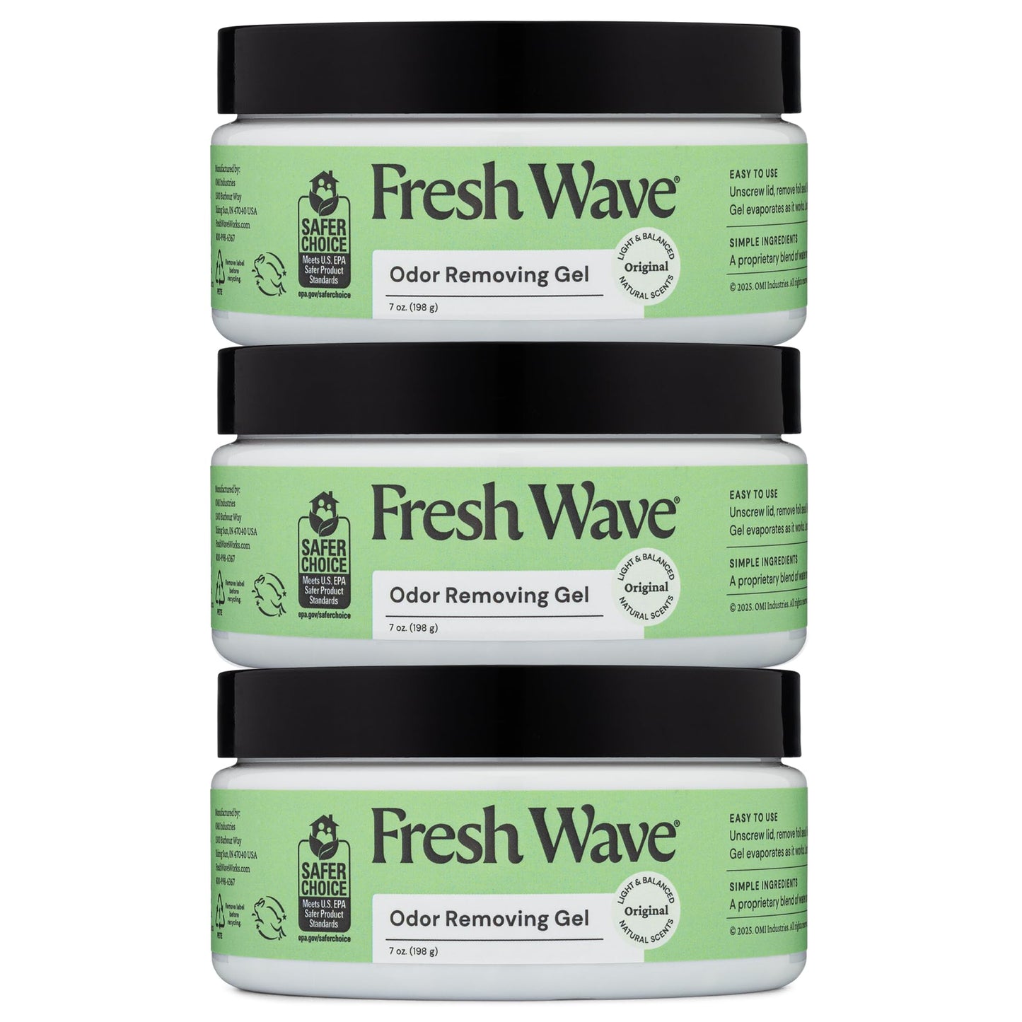 Odor Removing Gel 7 oz 3 Pack Fresh Wave