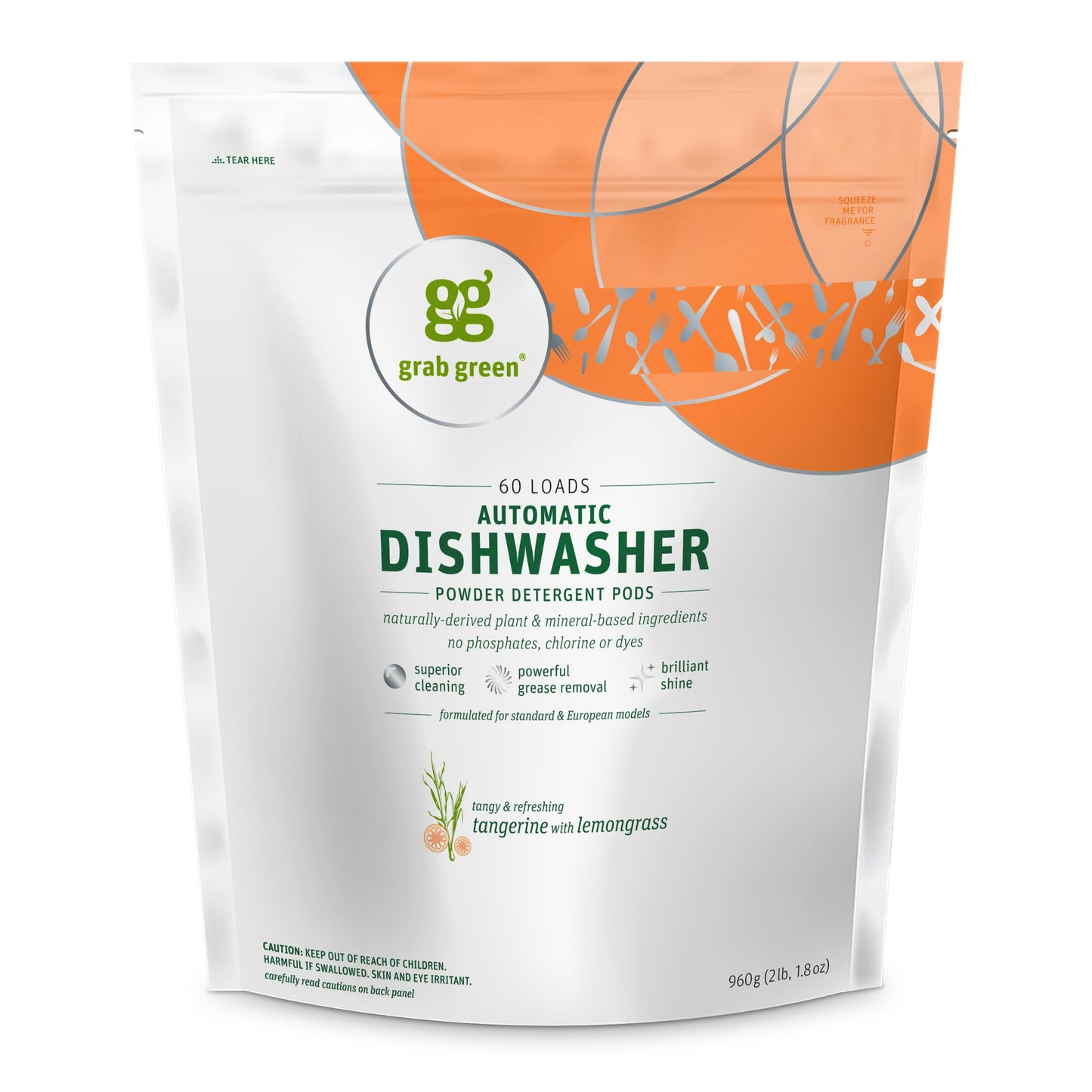 Natural Dishwasher Pods Enzyme Plant Based Tangerine Lemongrass