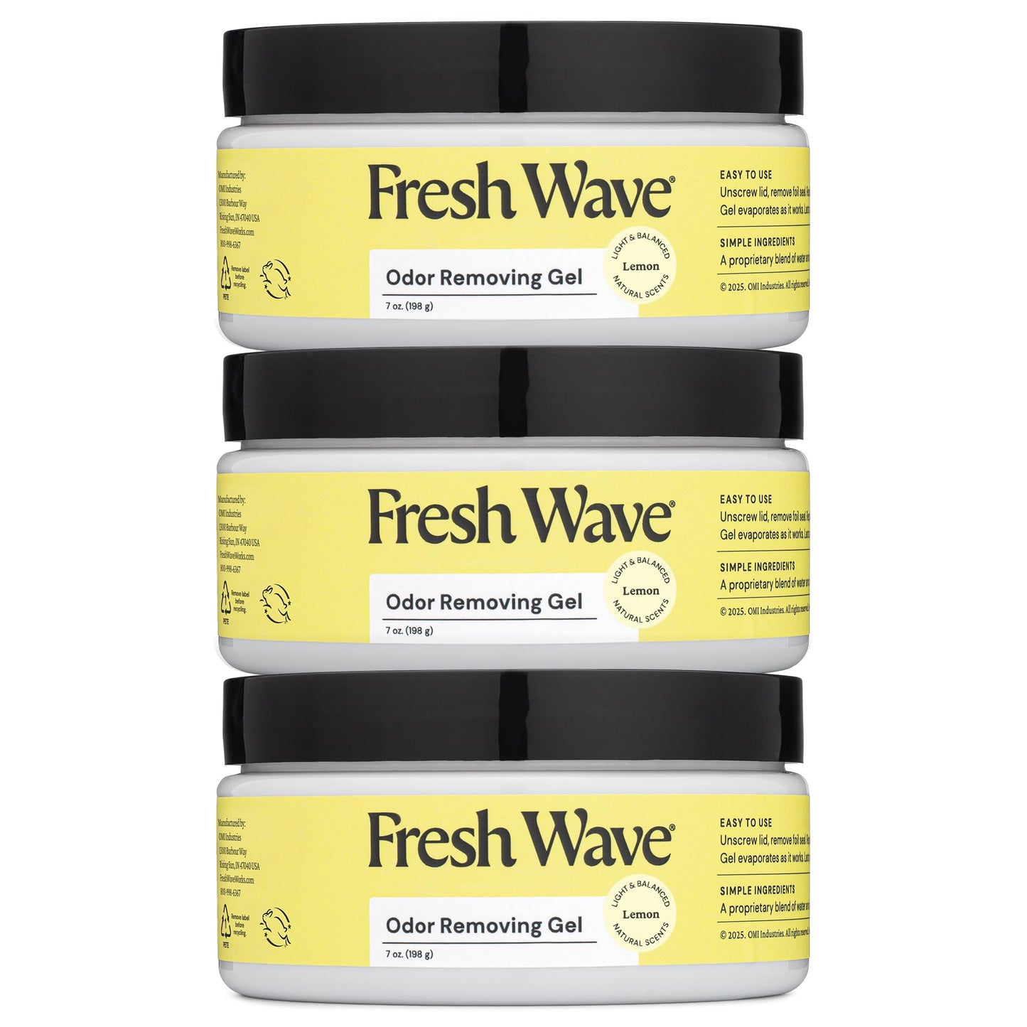 Odor Removing Gel 7 oz 3 Pack Fresh Wave