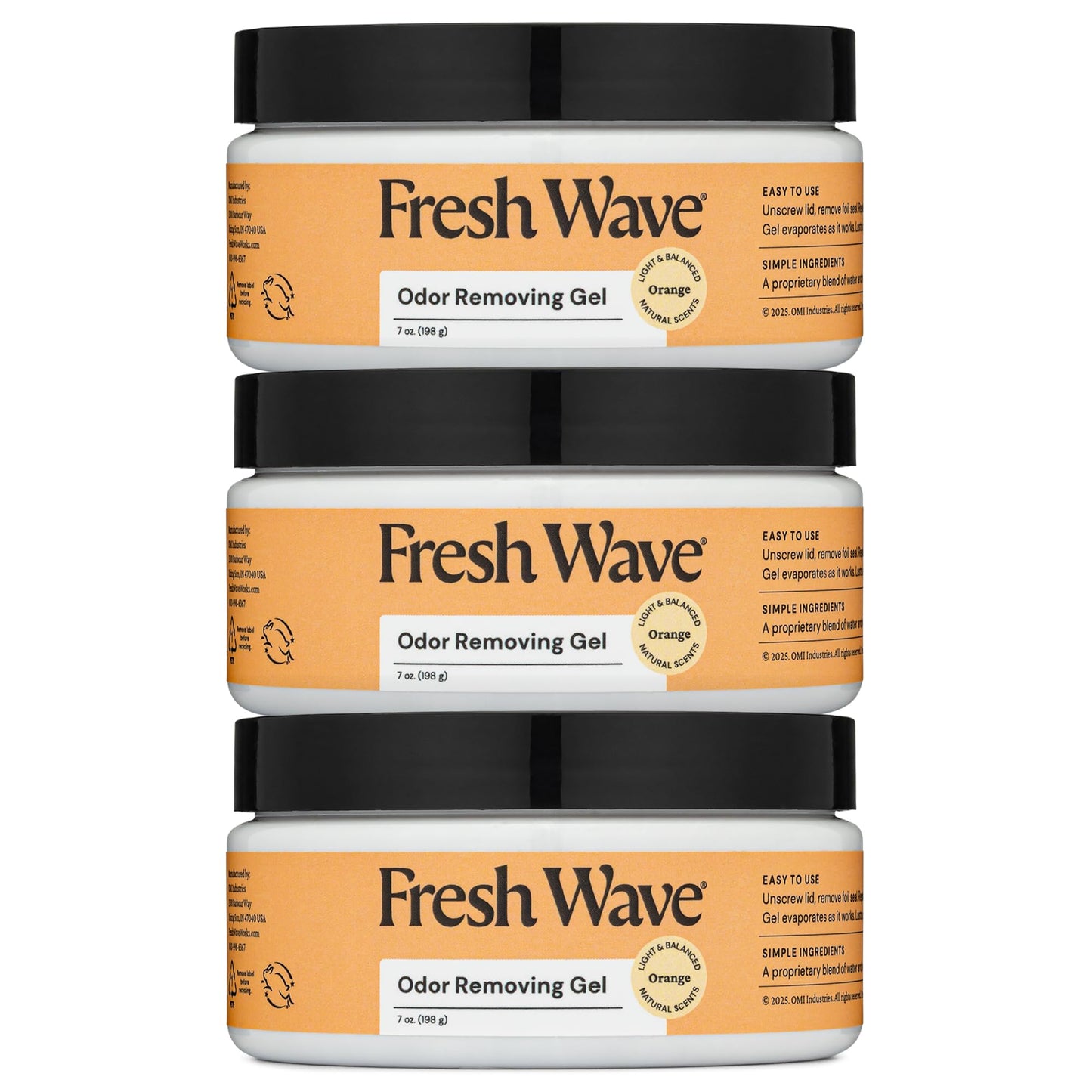 Odor Removing Gel 7 oz 3 Pack Fresh Wave