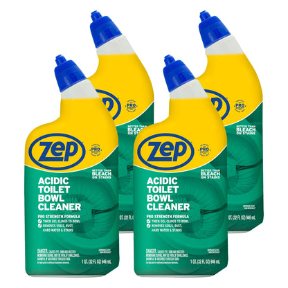 Acidic Toilet Bowl Cleaner Clinging Formula 32oz 4 Pack