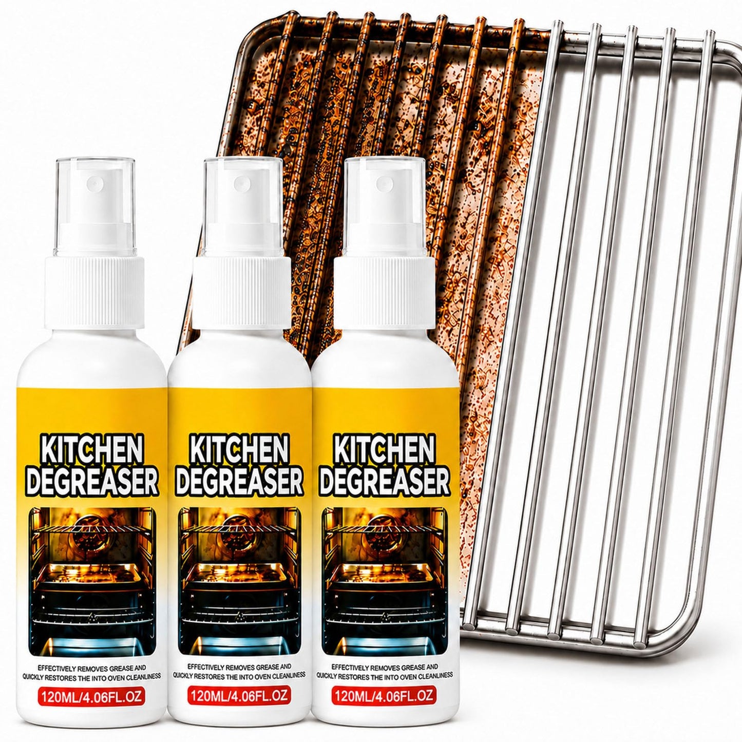 Grill Cleaner Spray Heavy Duty Kitchen Degreaser BBQ Oven Stove