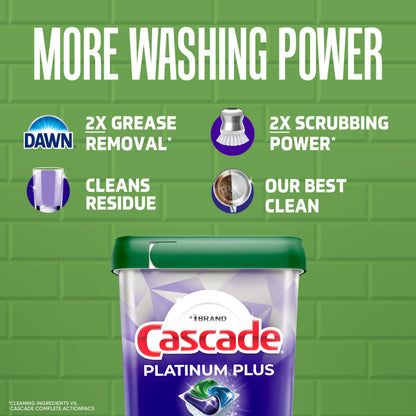 Dishwasher Pods Platinum Plus Clean Scent 62 Count