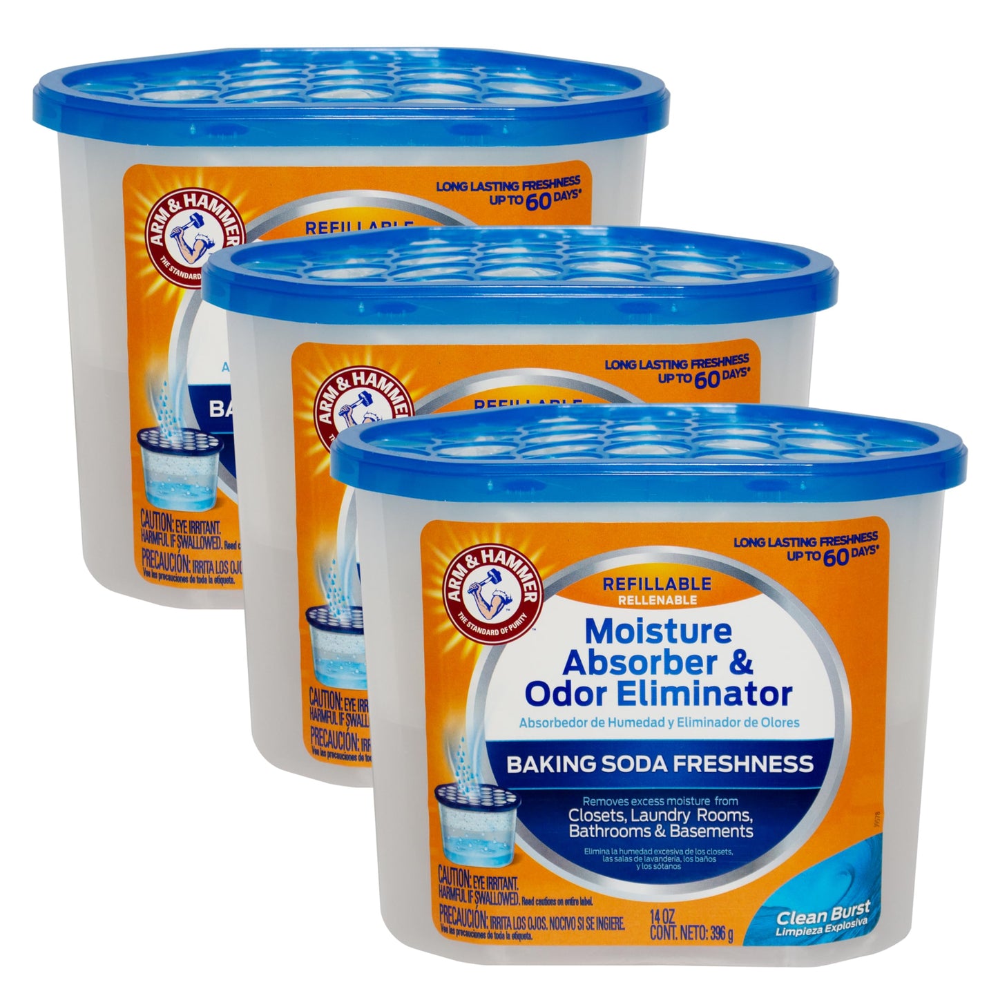 Moisture Absorber Odor Eliminator Tubs Clean Burst 3 Pack