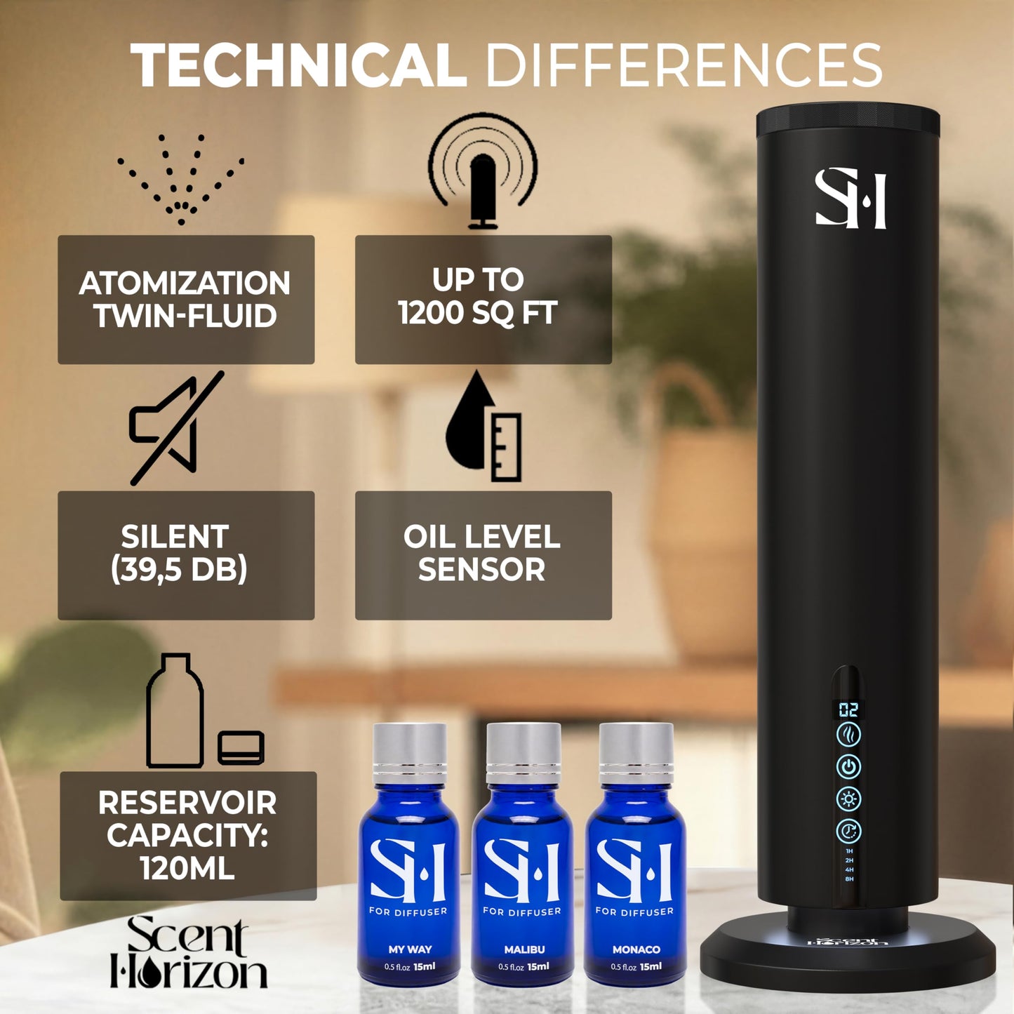 Waterless Hotel Scent Diffuser Tower Luxury Home Set